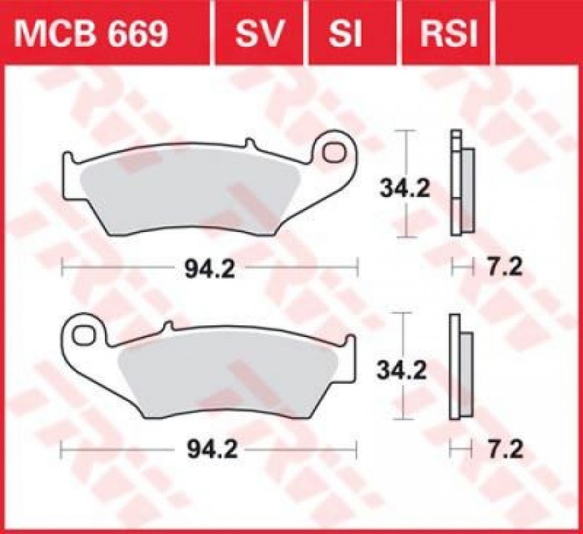 Комплект гальмівних колодок TRW Sinter SI LUCAS MCB669SI