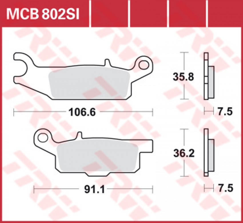 Комплект гальмівних колодок TRW LUCAS  MCB802SI