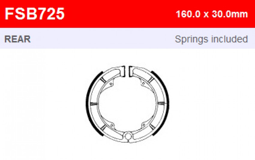 Комплект барабанних гальмівних колодок Ferodo FE FSB725