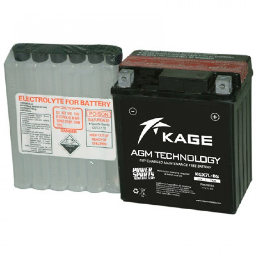 Акумулятор сухозаряджений KAGE KGX7L-BS AGM 7Ah 95A