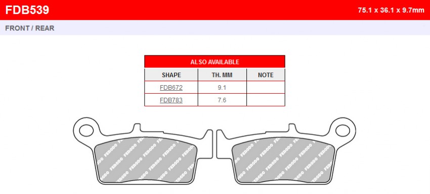 Гальмівні колодки FE FDB539P