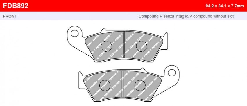 Гальмівні колодки FE FDB892P